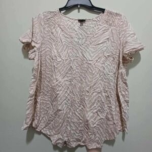Torrid Womens Top Size 1 Beige Animal‎ Print Short Sleeve Plus Size Blouse